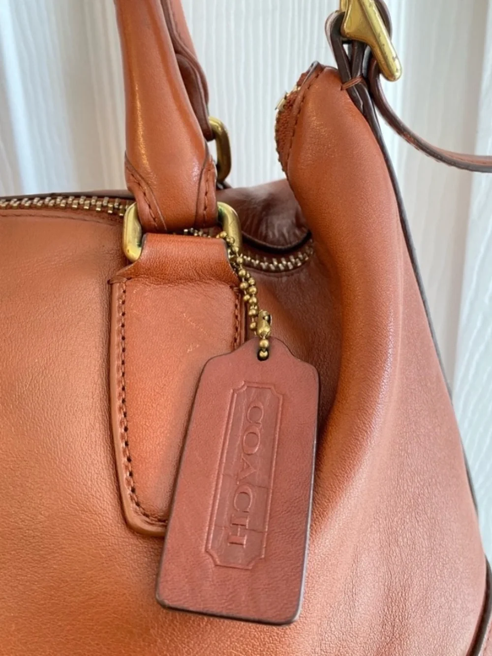 COACH Molly East West Satchel Leather Medium Bag